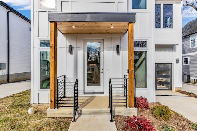 6376A Ivy St, Nashville, TN 37209 - property entrance with board and batten siding and central air condition unit
