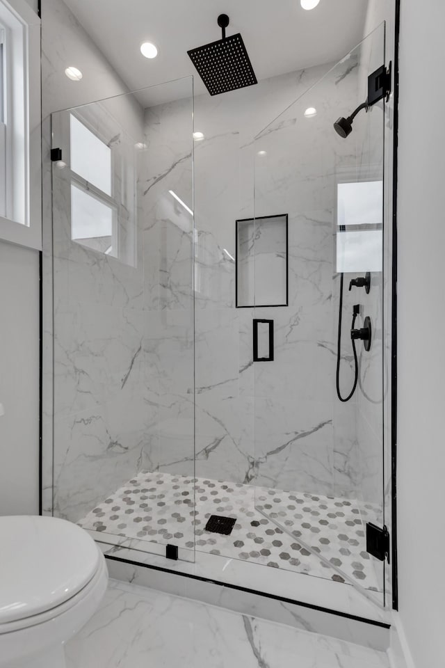 6376A Ivy St, Nashville, TN 37209 - bathroom with toilet, marble finish floor, and a marble finish shower