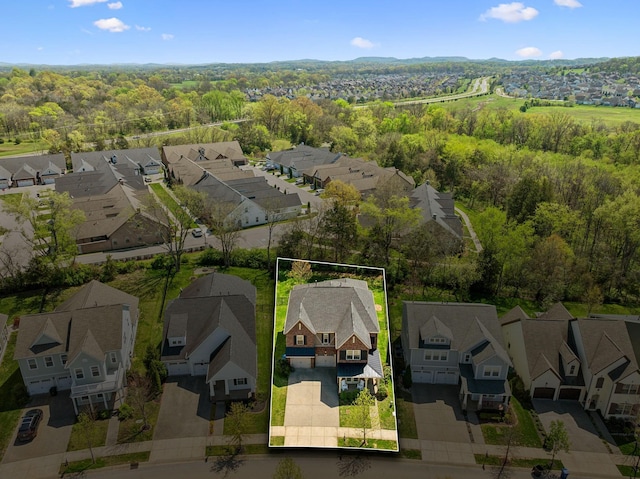 7025 Headwaters Dr, Franklin, TN 37064 - drone / aerial view with a wooded view and a residential view