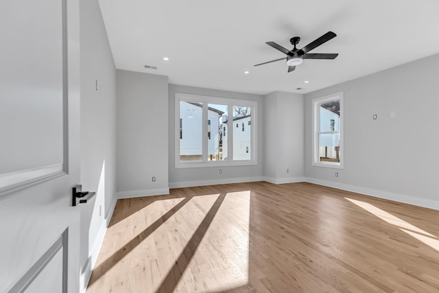 6376B Ivy St, Nashville, TN 37209 - spare room featuring ceiling fan, visible vents, recessed lighting, wood finished floors, and baseboards
