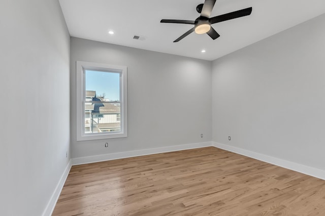 6376D Ivy St, Nashville, TN 37209 - unfurnished room with light wood-style floors, ceiling fan, baseboards, and visible vents