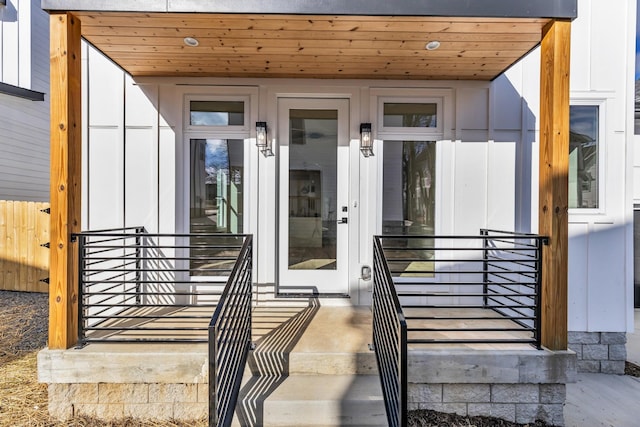 6376D Ivy St, Nashville, TN 37209 - view of exterior entry with board and batten siding