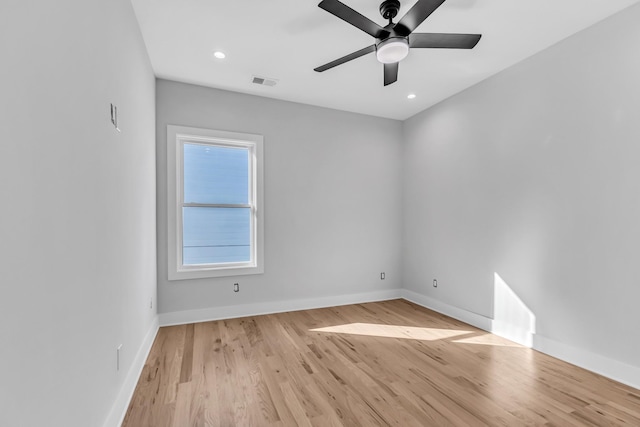 6376D Ivy St, Nashville, TN 37209 - unfurnished room featuring light wood finished floors, baseboards, a ceiling fan, and visible vents
