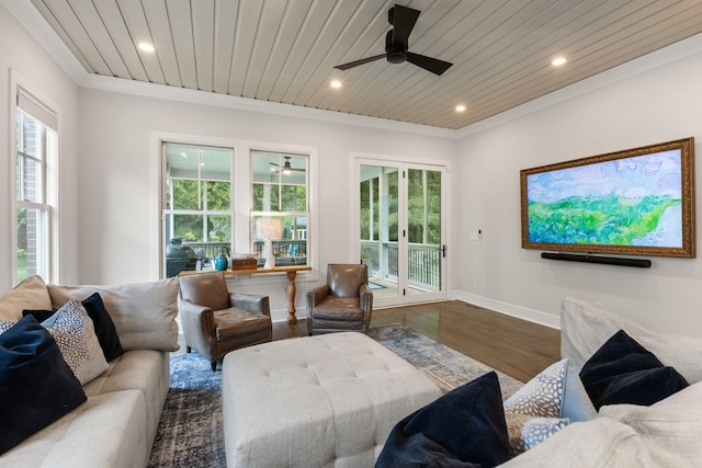 113 Cheekwood Ter, Nashville, TN 37205 - living area with baseboards, wood finished floors, a wealth of natural light, and ceiling fan