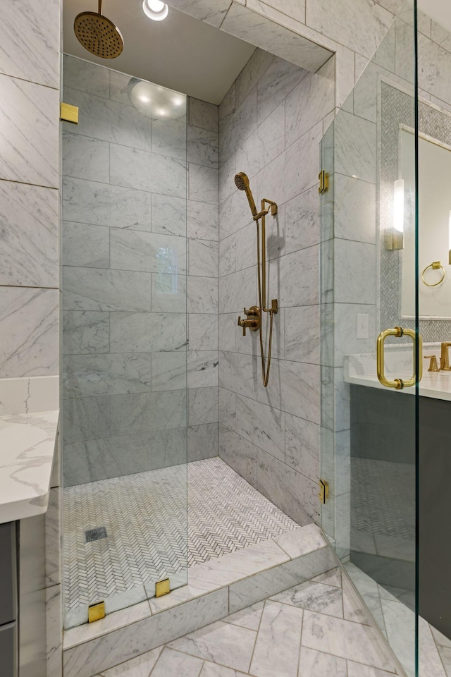 113 Cheekwood Ter, Nashville, TN 37205 - full bathroom with tile walls, a shower stall, and vanity