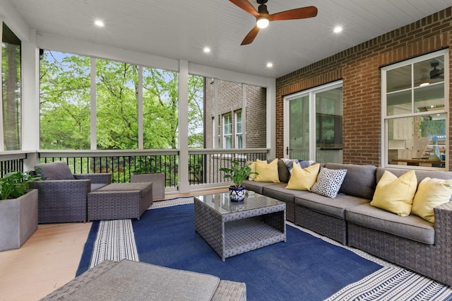 113 Cheekwood Ter, Nashville, TN 37205 - sunroom with an outdoor living space and ceiling fan