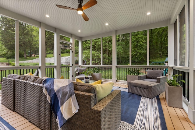 113 Cheekwood Ter, Nashville, TN 37205 - sunroom / solarium with an outdoor living space and ceiling fan