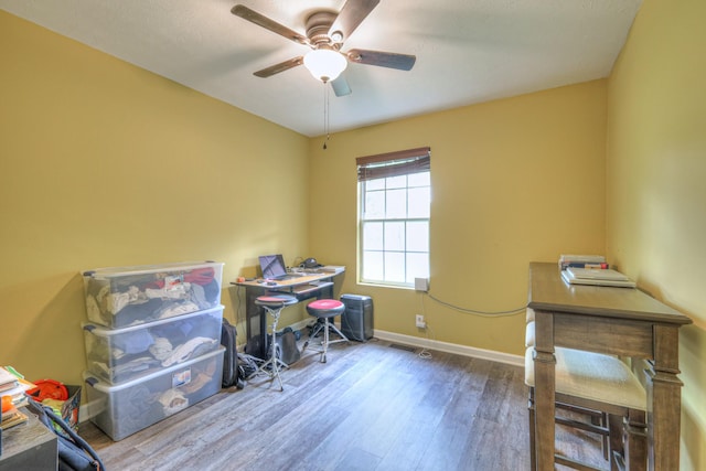 109 Spring Valley Ct, Cross Plains, TN 37049 - office featuring wood finished floors, a ceiling fan, and baseboards