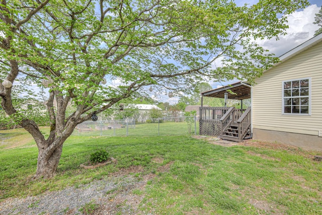 109 Spring Valley Ct, Cross Plains, TN 37049 - view of yard with stairway, fence, and a deck