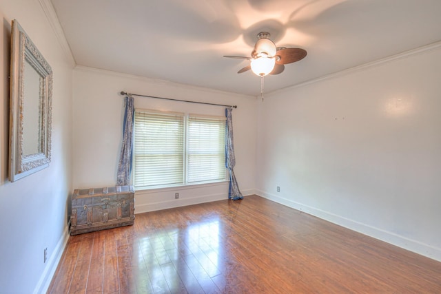 1143 Carnton Ln, Franklin, TN 37064 - empty room with wood finished floors, ornamental molding, baseboards, and a ceiling fan