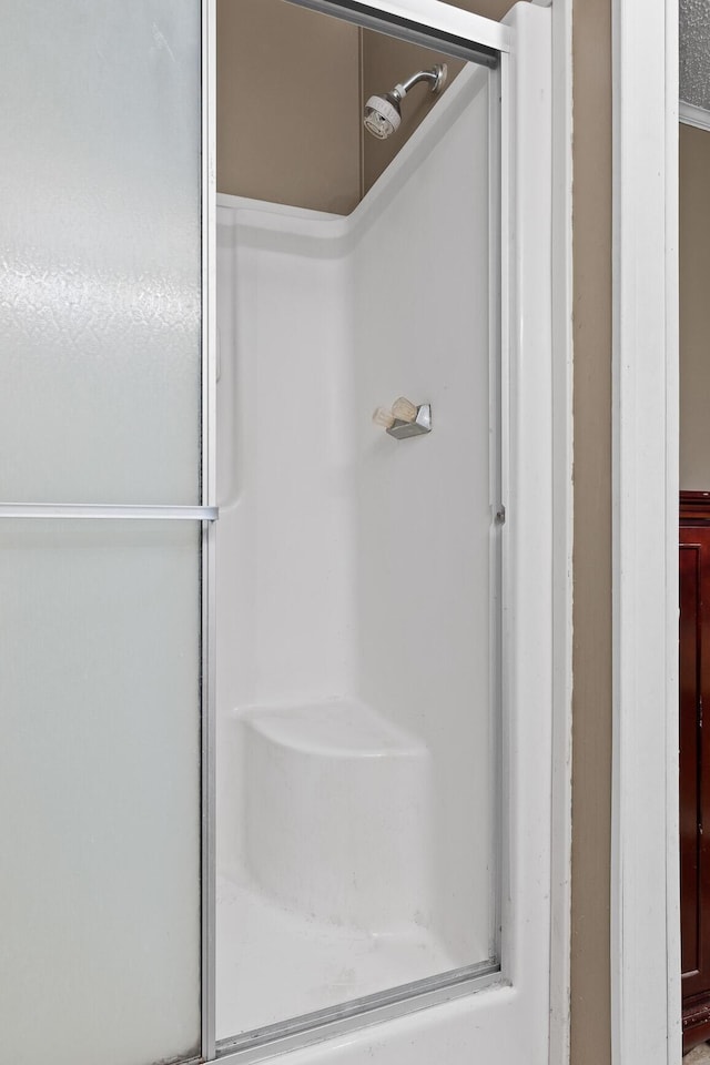 full bathroom featuring a shower stall