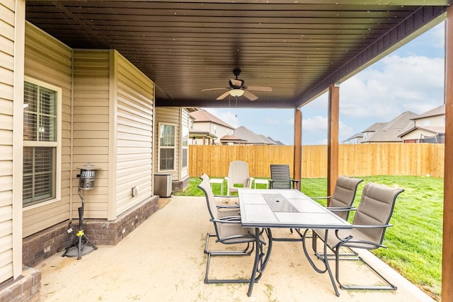 133 Kildeer Dr, Clarksville, TN 37040 - view of patio / terrace with a ceiling fan, outdoor dining space, and fence