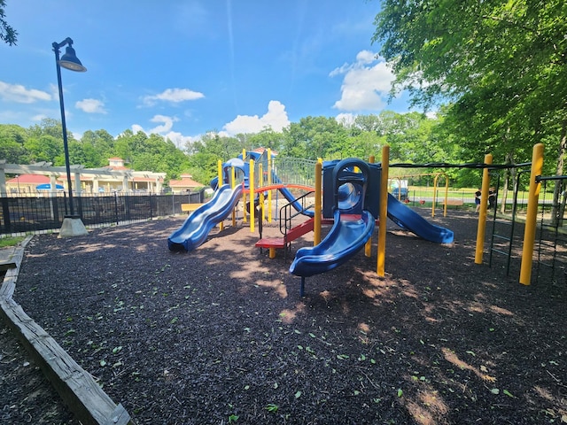 community play area with fence