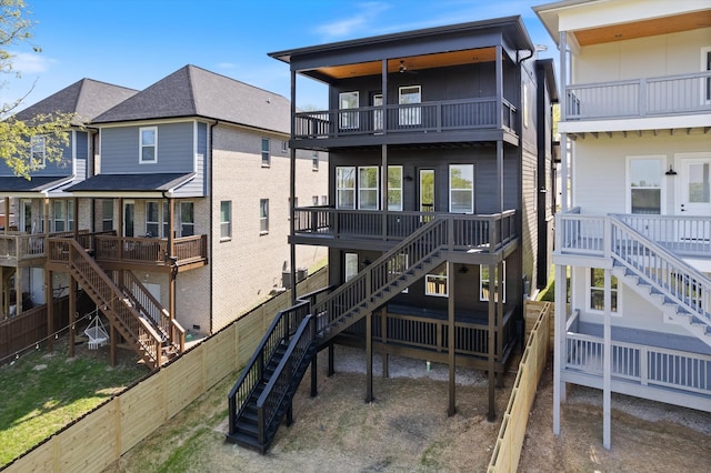 416 Mercomatic Dr, Nashville, TN 37209 - rear view of house featuring stairs and fence