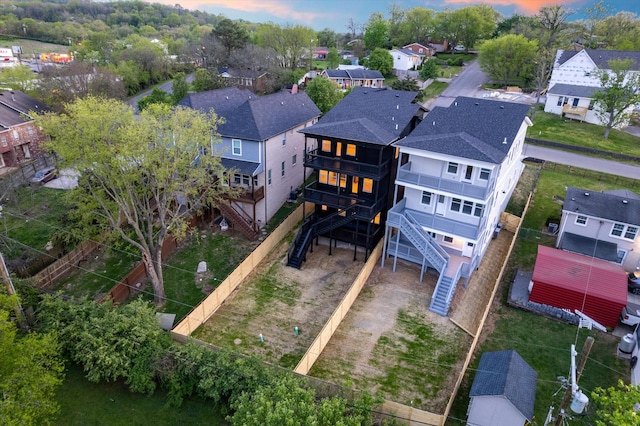 416 Mercomatic Dr, Nashville, TN 37209 - aerial view at dusk with a residential view