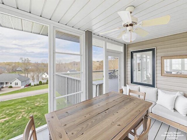 250 Sun Hill Cir, Cadiz, KY 42211 - sunroom / solarium with a ceiling fan