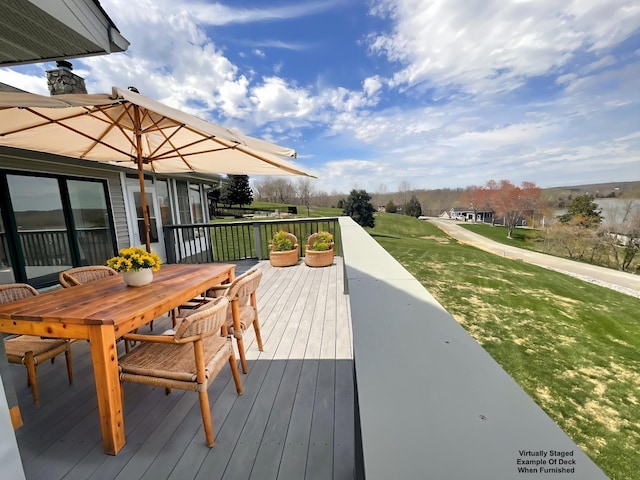 250 Sun Hill Cir, Cadiz, KY 42211 - deck featuring outdoor dining space and a lawn