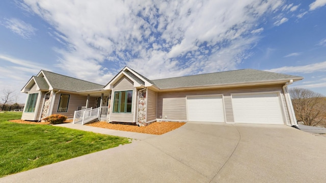 250 Sun Hill Cir, Cadiz, KY 42211 - ranch-style house featuring concrete driveway, a garage, and a front lawn