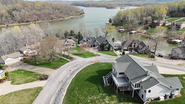 250 Sun Hill Cir, Cadiz, KY 42211 - aerial view featuring a wooded view, a residential view, and a water view