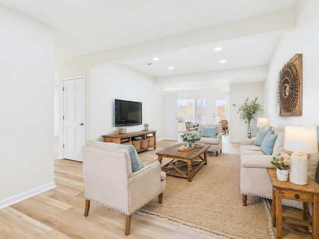 250 Sun Hill Cir, Cadiz, KY 42211 - living room with light wood-style flooring, recessed lighting, and baseboards