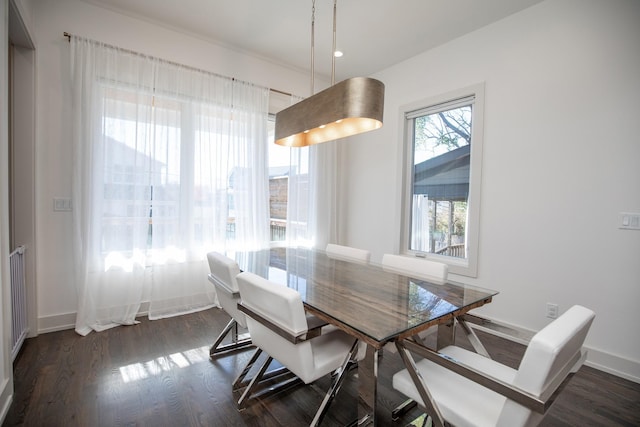 3509B Wrenwood Ave, Nashville, TN 37205 - dining area featuring dark wood-type flooring and baseboards