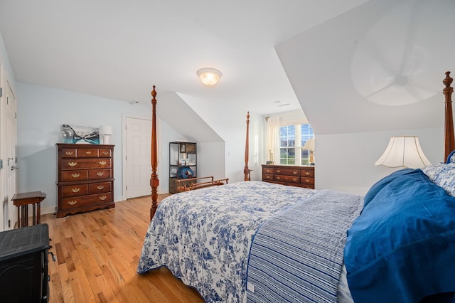 bedroom with light wood-type flooring