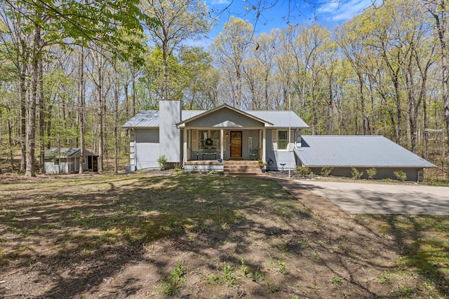 7274 Kingston Rd, Fairview, TN 37062 - view of front of property featuring a porch and metal roof