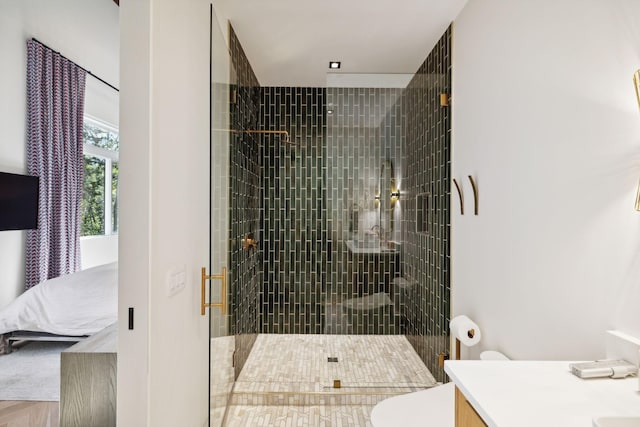 274 Callis Rd, Lebanon, TN 37090 - bathroom with toilet, vanity, and a stall shower