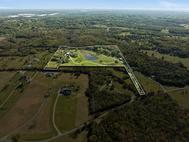 274 Callis Rd, Lebanon, TN 37090 - birds eye view of property featuring a wooded view and a water view