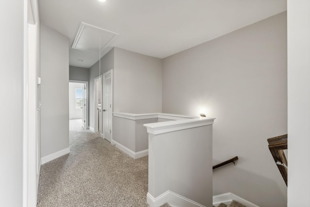 560 Twyla Dr, Lebanon, TN 37087 - corridor with an upstairs landing, attic access, and carpet floors