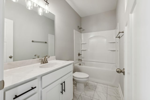 560 Twyla Dr, Lebanon, TN 37087 - bathroom featuring marble finish floors, vanity, and washtub / shower combination