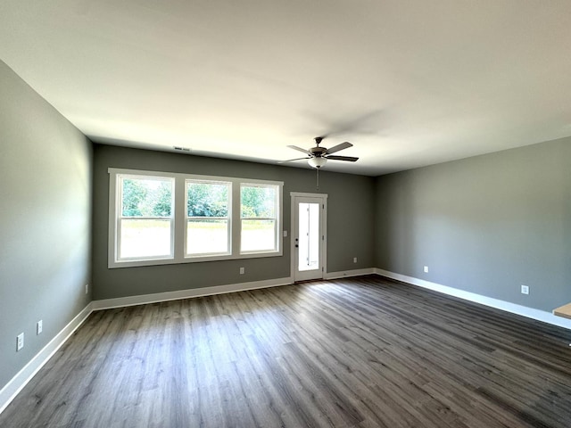 560 Twyla Dr, Lebanon, TN 37087 - empty room with dark wood finished floors and a ceiling fan