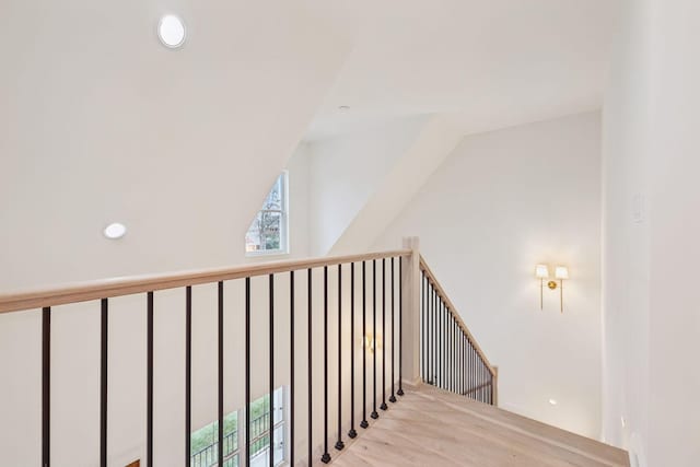 4201A Belmont Blvd, Nashville, TN 37215 - staircase with recessed lighting and vaulted ceiling
