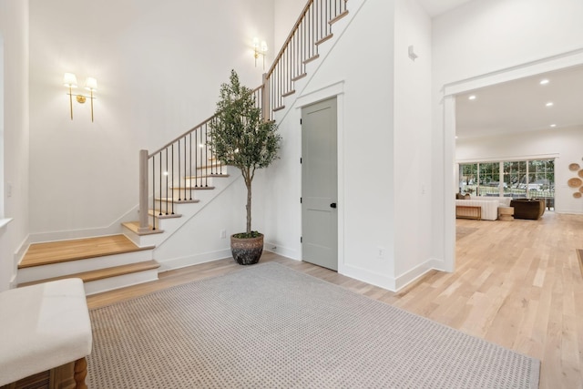 4201A Belmont Blvd, Nashville, TN 37215 - foyer with recessed lighting, stairs, baseboards, and wood finished floors