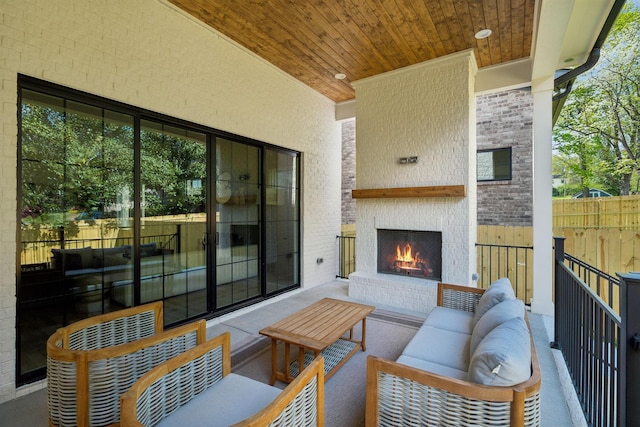 4201A Belmont Blvd, Nashville, TN 37215 - view of patio with an outdoor living space with a fireplace and fence