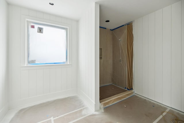 bathroom featuring a shower stall
