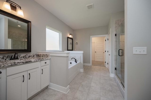 4302 Peacemill Ln, Murfreesboro, TN 37128 - full bath with vanity, a shower stall, and a bath