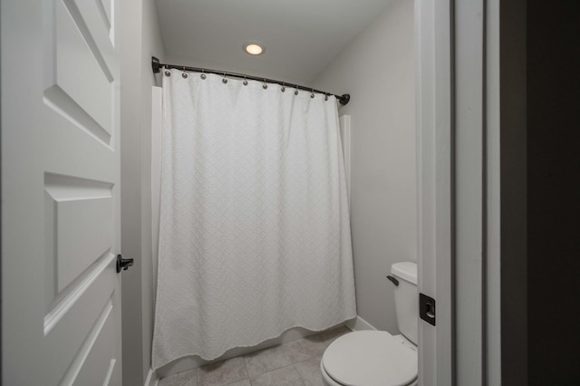 4302 Peacemill Ln, Murfreesboro, TN 37128 - bathroom featuring recessed lighting, tile patterned floors, and a shower with curtain