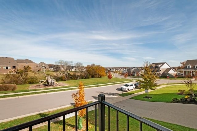 exterior space with a residential view and sidewalks