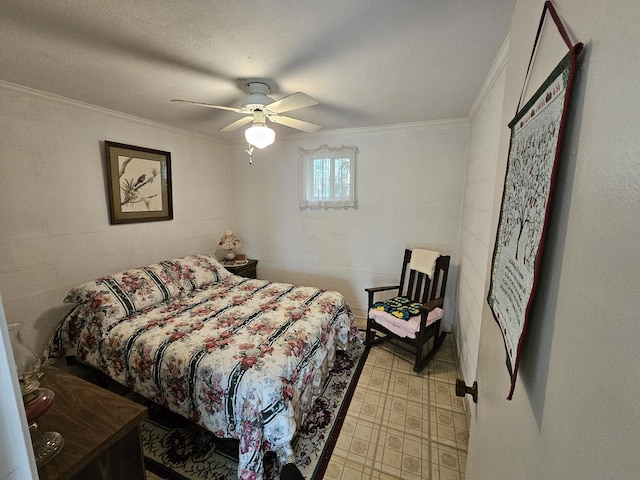 50 Deaton Ln, Parsons, TN 38363 - bedroom with ornamental molding, a ceiling fan, and light floors
