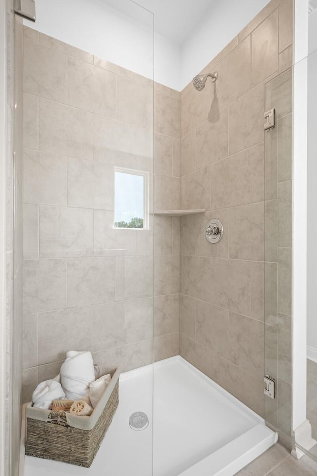 bathroom featuring a stall shower