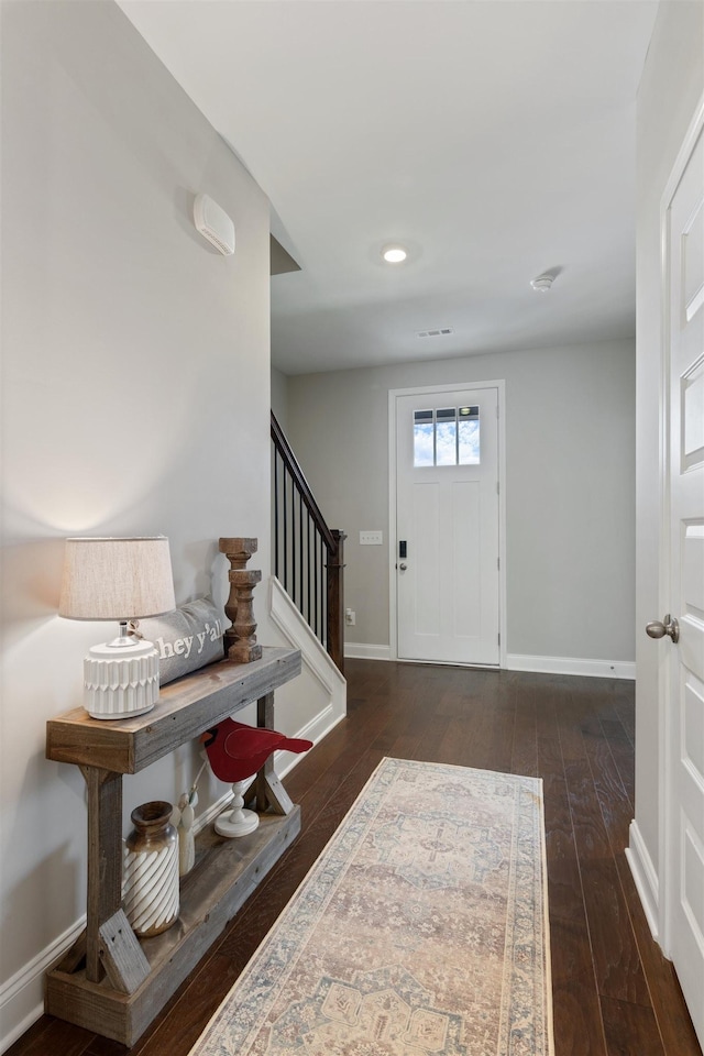 565 Kipton Trl, Lebanon, TN 37087 - entrance foyer with baseboards, recessed lighting, hardwood / wood-style floors, and stairs