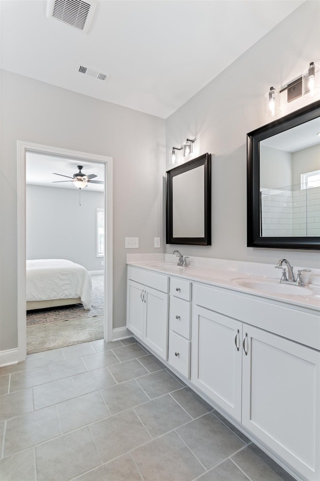 565 Kipton Trl, Lebanon, TN 37087 - ensuite bathroom with tile patterned flooring, visible vents, a sink, and double vanity