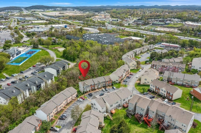 drone / aerial view featuring a residential view
