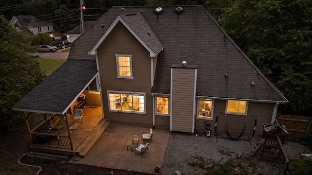 2321 Chimney Hills Dr, Soddy Daisy, TN 37379 - back of property with a patio area and a wooden deck