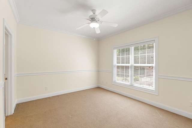 203 Tom Robinson Rd, Franklin, TN 37064 - carpeted spare room featuring ceiling fan, baseboards, and ornamental molding