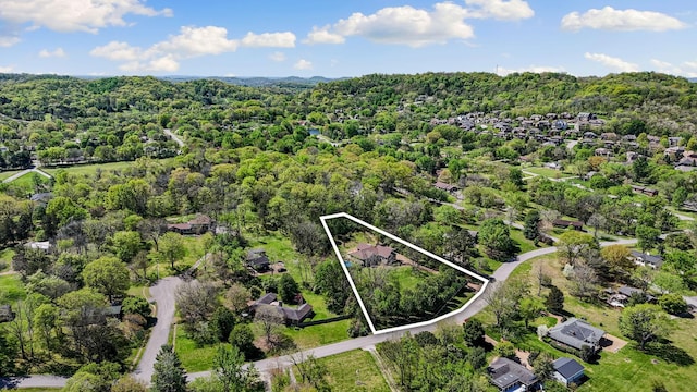 203 Tom Robinson Rd, Franklin, TN 37064 - bird's eye view with a forest view and a residential view