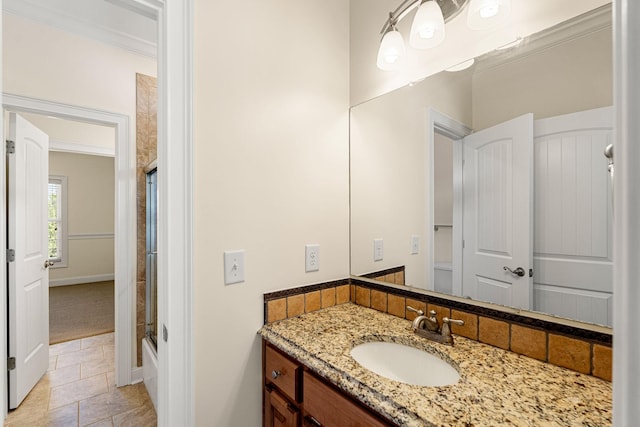 203 Tom Robinson Rd, Franklin, TN 37064 - full bathroom featuring tile patterned floors, vanity, and an enclosed shower