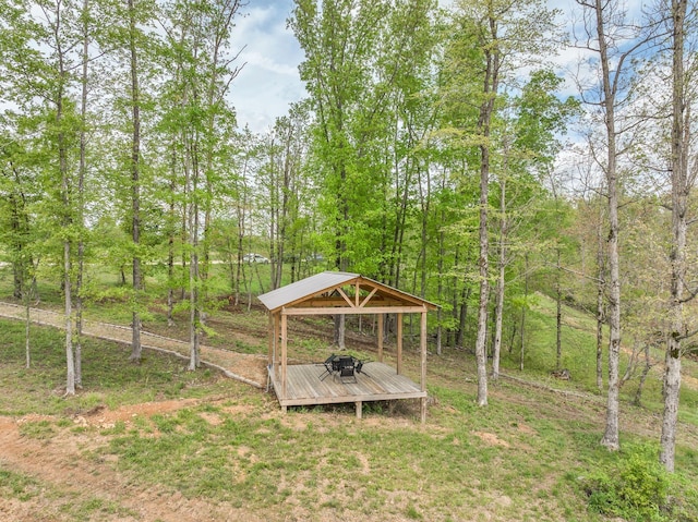520 Young Rd, Waverly, TN 37185 - view of yard featuring a fire pit, a gazebo, and a deck