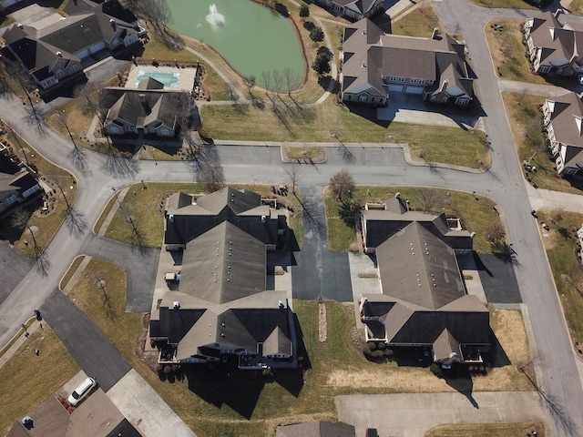 aerial view with a residential view
